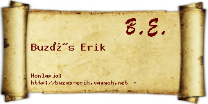Buzás Erik névjegykártya